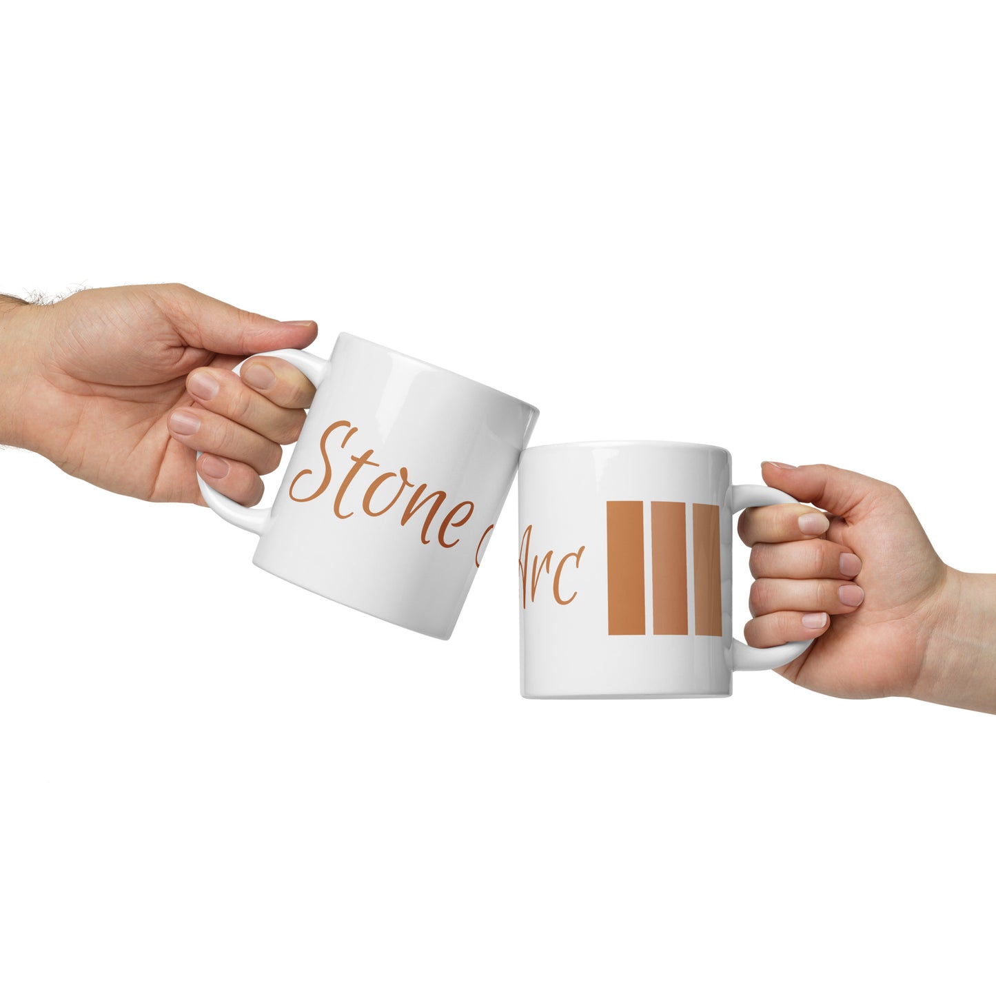 Stone Arc White Glossy Mug