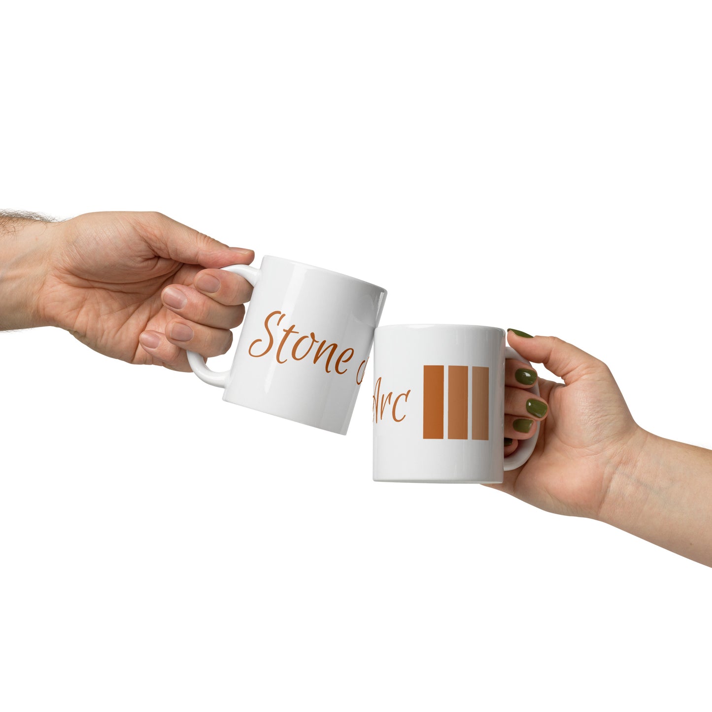 Stone Arc White Glossy Mug