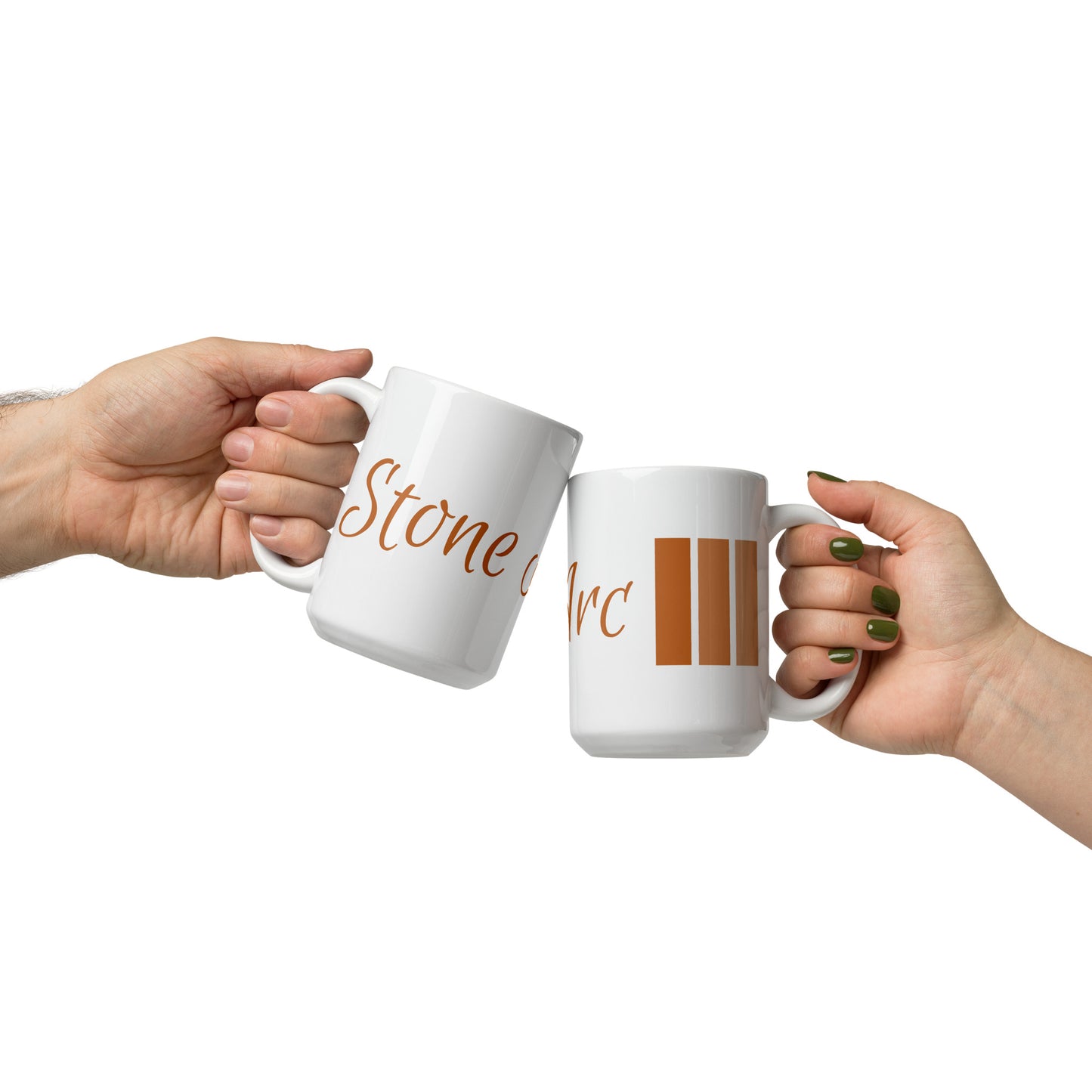 Stone Arc White Glossy Mug